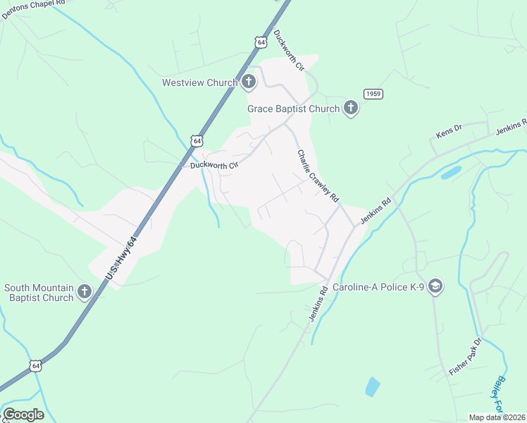 map of restaurants, bars, coffee shops, grocery stores, and more near 2121 Coffey Road in Morganton