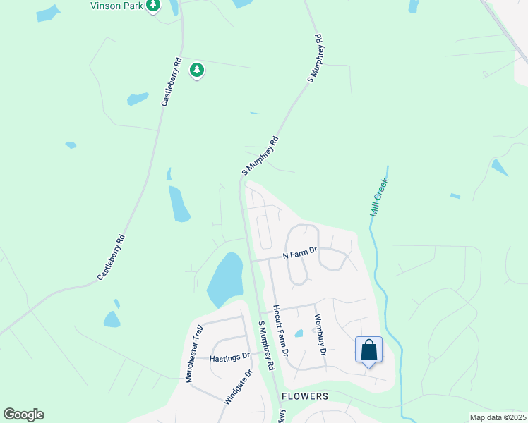 map of restaurants, bars, coffee shops, grocery stores, and more near 319 Denby Circle in Clayton