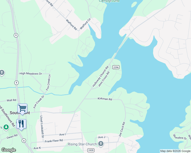 map of restaurants, bars, coffee shops, grocery stores, and more near 1017 Holloway Church Road in Lexington