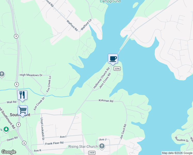 map of restaurants, bars, coffee shops, grocery stores, and more near 1017 Holloway Church Road in Lexington