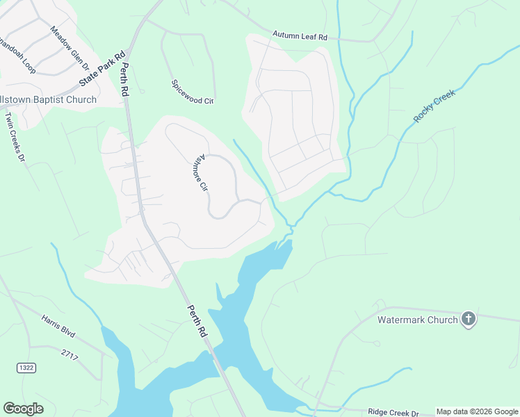 map of restaurants, bars, coffee shops, grocery stores, and more near Streamwood Road in Troutman