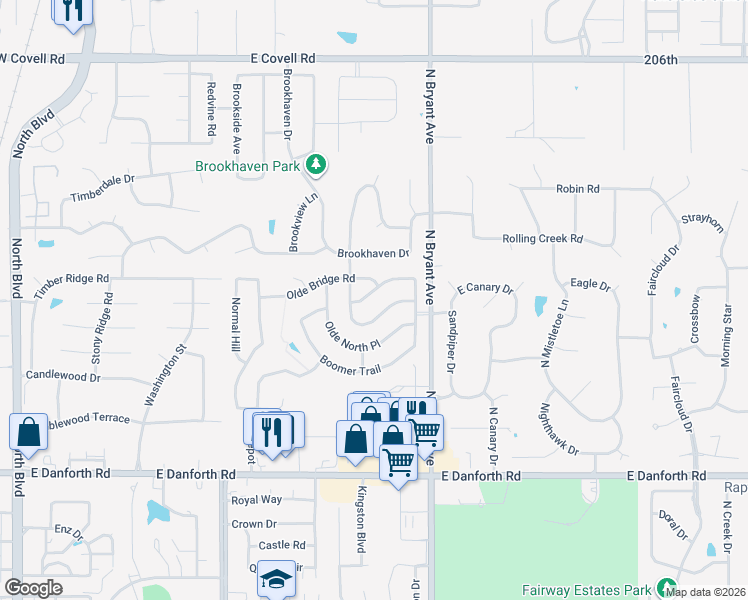 map of restaurants, bars, coffee shops, grocery stores, and more near 1317 Interurban Way in Edmond