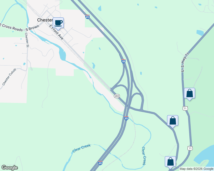 map of restaurants, bars, coffee shops, grocery stores, and more near East Front Avenue in Chester