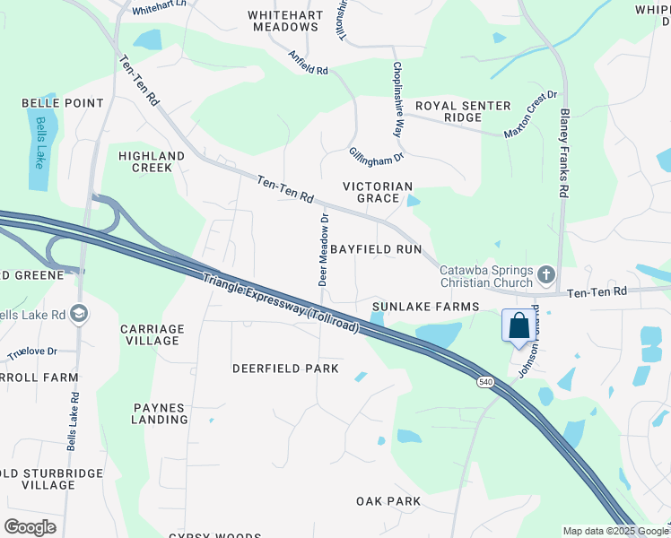 map of restaurants, bars, coffee shops, grocery stores, and more near 8021 Deer Meadow Drive in Apex