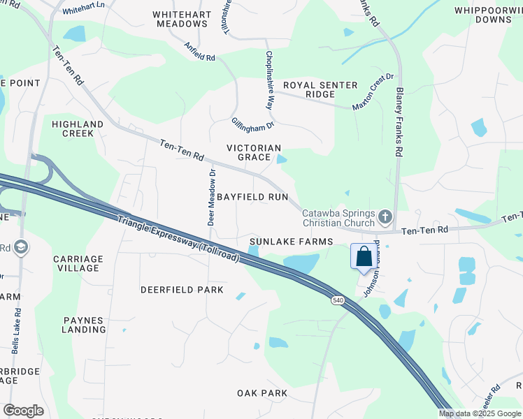 map of restaurants, bars, coffee shops, grocery stores, and more near 8020 Baybark Circle in Apex