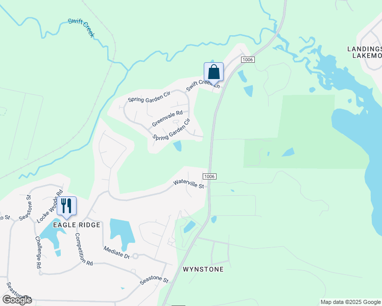 map of restaurants, bars, coffee shops, grocery stores, and more near 7620 Old Stage Road in Raleigh