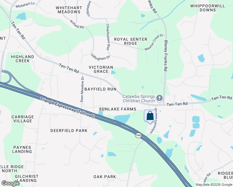 map of restaurants, bars, coffee shops, grocery stores, and more near 8025 Baybark Circle in Apex