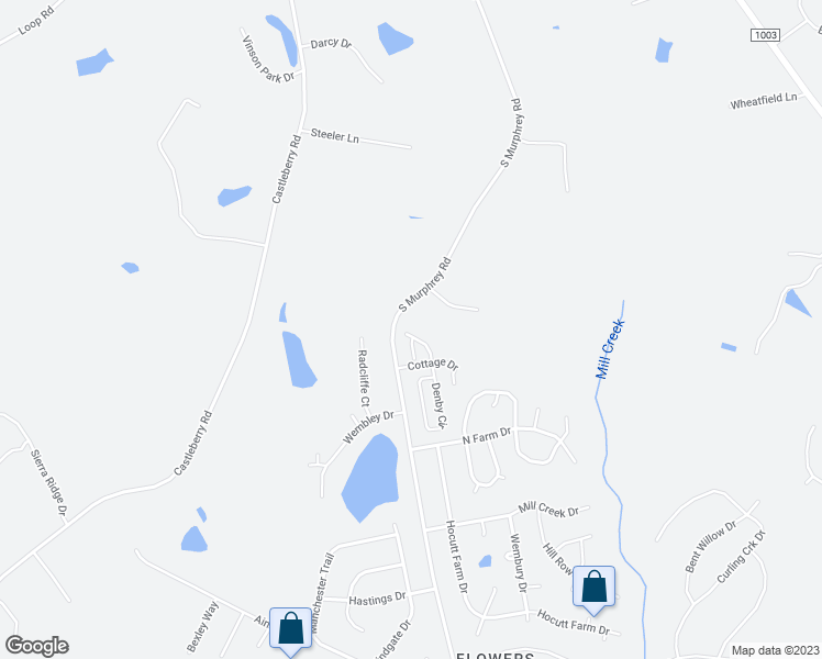 map of restaurants, bars, coffee shops, grocery stores, and more near 92 Ashby Drive in Clayton