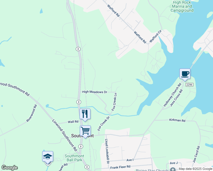 map of restaurants, bars, coffee shops, grocery stores, and more near 327 High Meadows Drive in Lexington