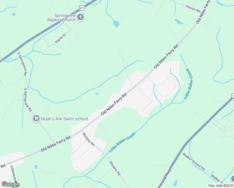 map of restaurants, bars, coffee shops, grocery stores, and more near 4321 Old Niles Ferry Road in Maryville