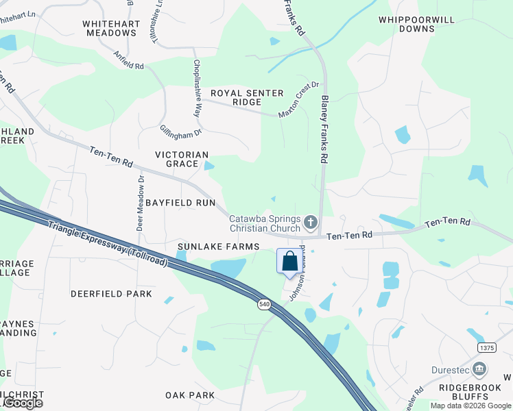 map of restaurants, bars, coffee shops, grocery stores, and more near 6609 Ten-Ten Road in Apex