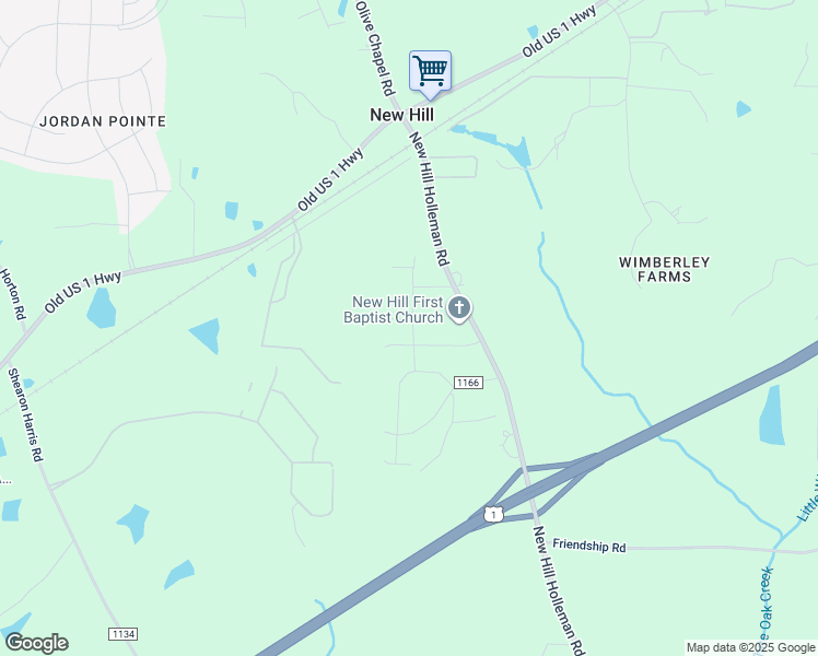map of restaurants, bars, coffee shops, grocery stores, and more near 3012 Garris Road in New Hill