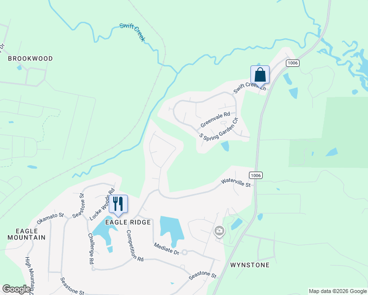 map of restaurants, bars, coffee shops, grocery stores, and more near 442 Waterville Street in Raleigh