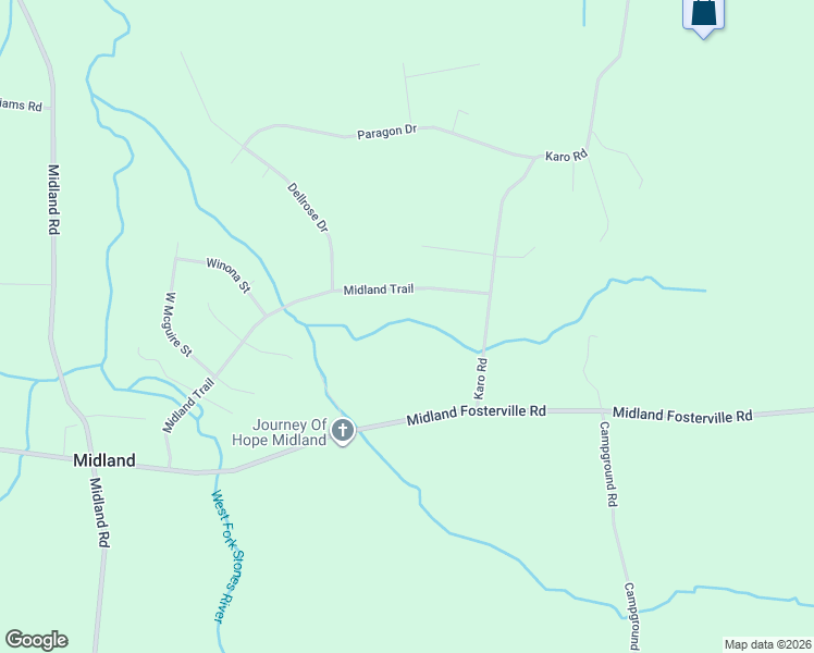 map of restaurants, bars, coffee shops, grocery stores, and more near 3832 Midland Trail in Bell Buckle