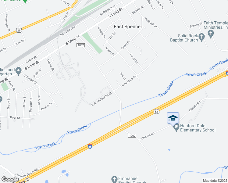 map of restaurants, bars, coffee shops, grocery stores, and more near 549 Correll Street in Salisbury