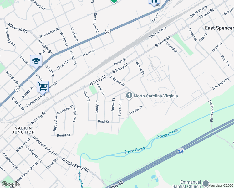 map of restaurants, bars, coffee shops, grocery stores, and more near 1020 Butler St in Salisbury