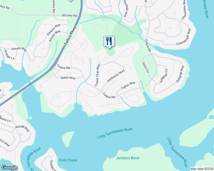 map of restaurants, bars, coffee shops, grocery stores, and more near 107 Oohleeno Way in Loudon