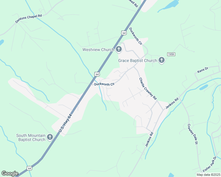 map of restaurants, bars, coffee shops, grocery stores, and more near 4879 Joe Powell Road in Morganton