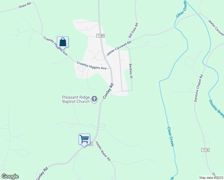map of restaurants, bars, coffee shops, grocery stores, and more near 1645A Conley Road in Morganton