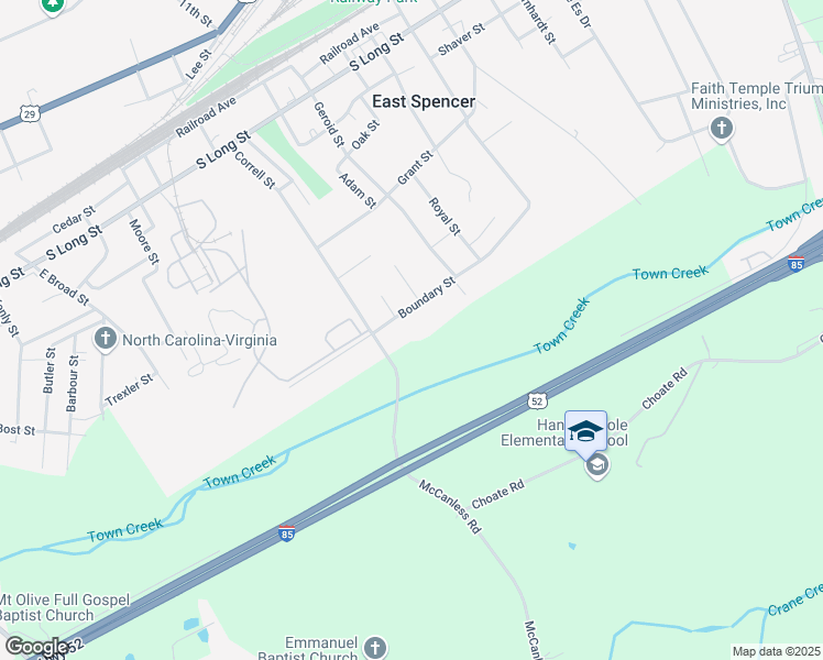 map of restaurants, bars, coffee shops, grocery stores, and more near 420 37 Boundary Street in Salisbury