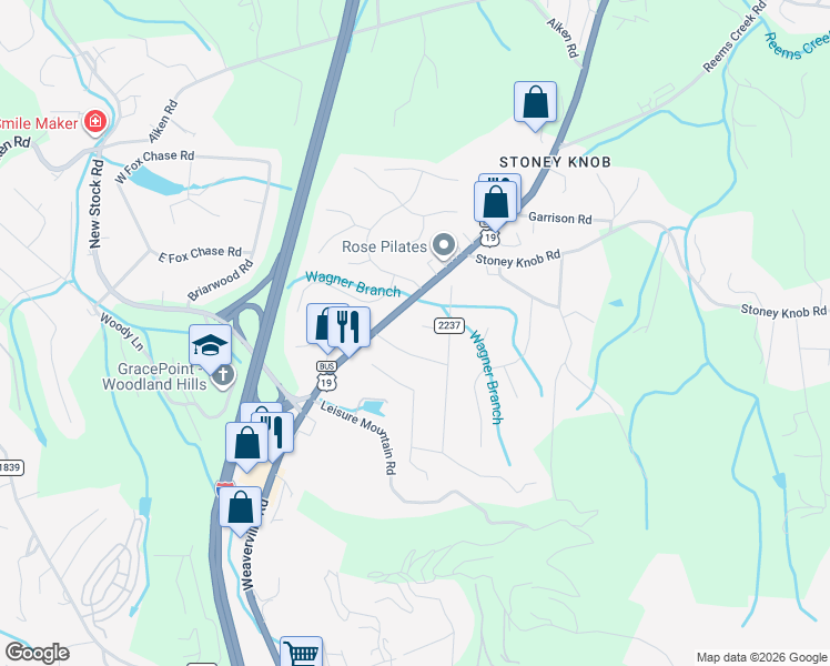 map of restaurants, bars, coffee shops, grocery stores, and more near 6 Chipmunk Cove Road in Asheville