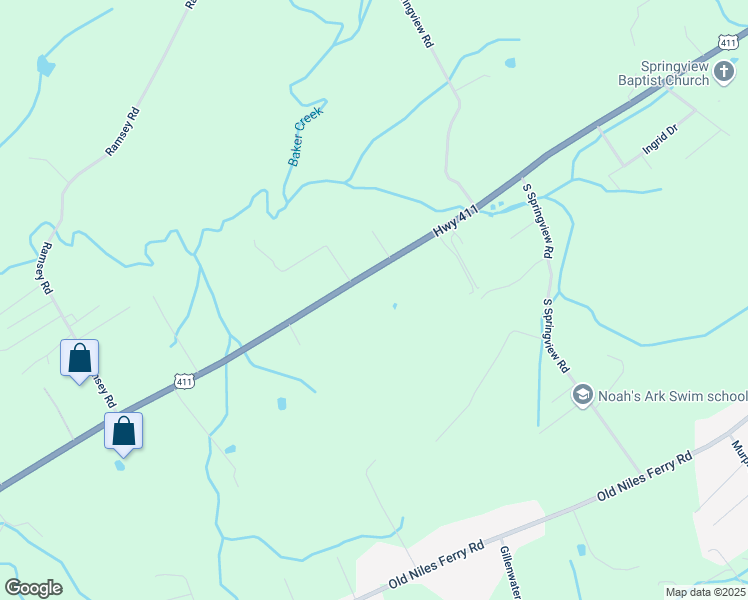 map of restaurants, bars, coffee shops, grocery stores, and more near 4668 U.S. 411 in Maryville