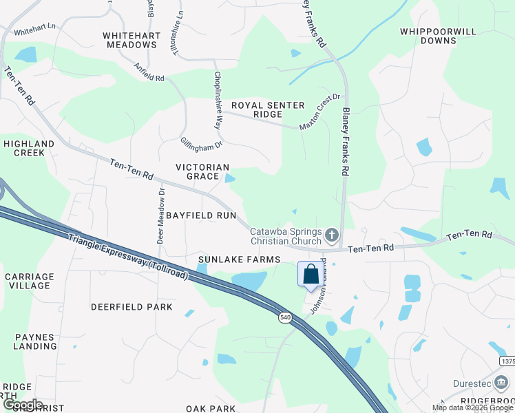 map of restaurants, bars, coffee shops, grocery stores, and more near 6521 Ten-Ten Road in Apex