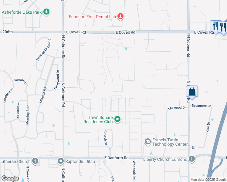 map of restaurants, bars, coffee shops, grocery stores, and more near 2001 Marsala Drive in Edmond