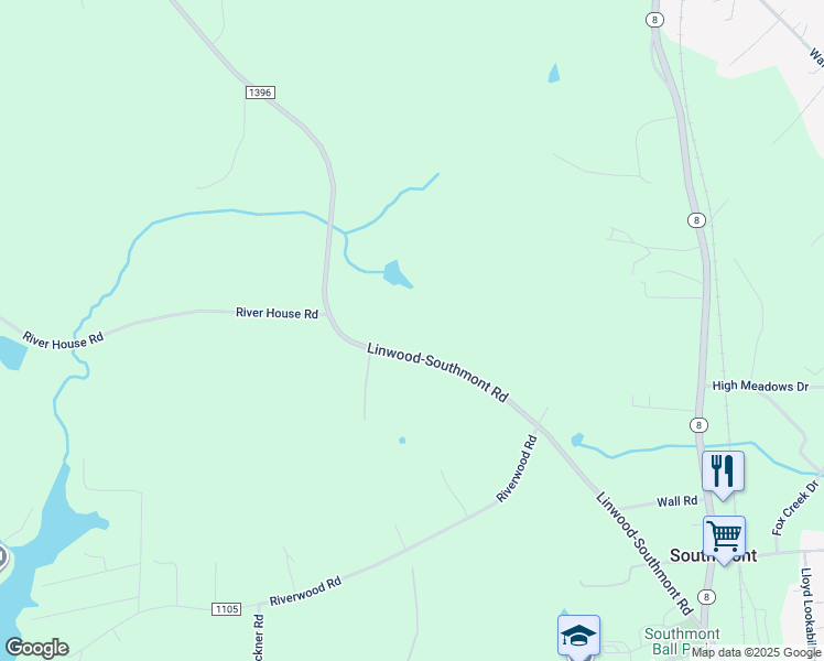 map of restaurants, bars, coffee shops, grocery stores, and more near 12455 Linwood-Southmont Road in Lexington