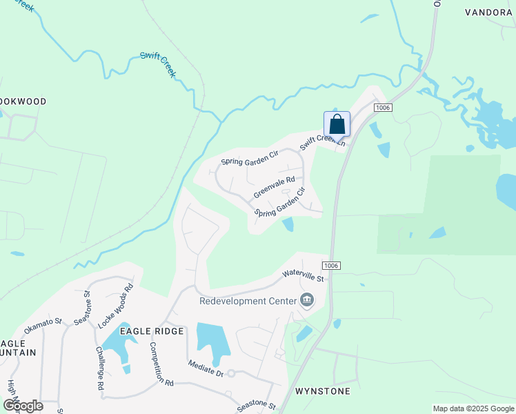 map of restaurants, bars, coffee shops, grocery stores, and more near 1205 South Spring Garden Circle in Raleigh