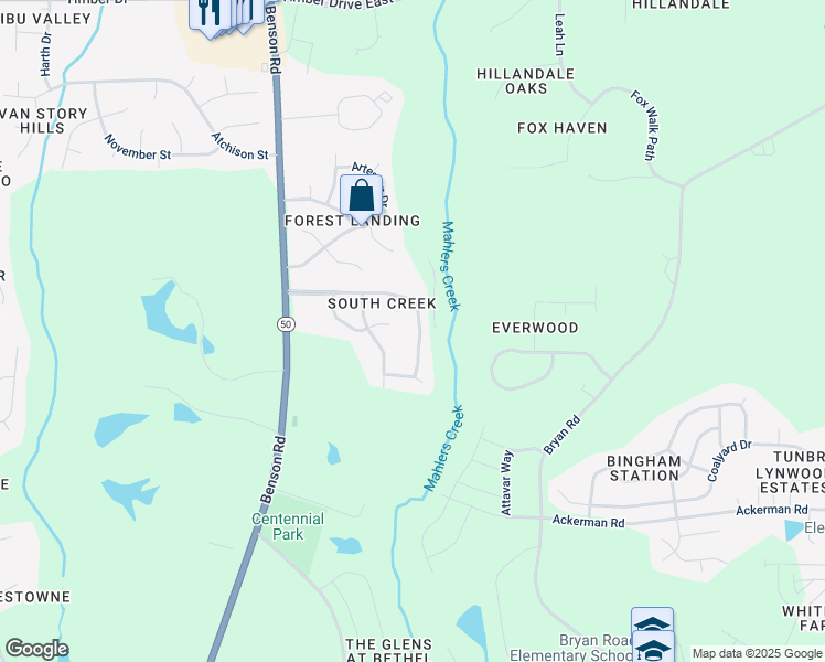 map of restaurants, bars, coffee shops, grocery stores, and more near 112 White Cap Lane in Garner
