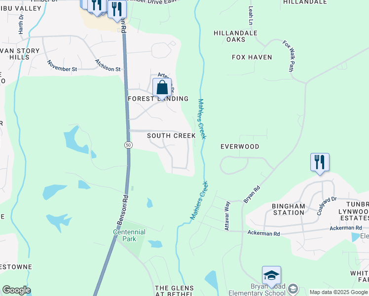 map of restaurants, bars, coffee shops, grocery stores, and more near 112 White Cap Lane in Garner
