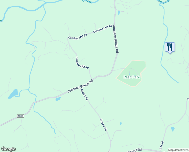 map of restaurants, bars, coffee shops, grocery stores, and more near 4850 Johnson Bridge Road in Hickory