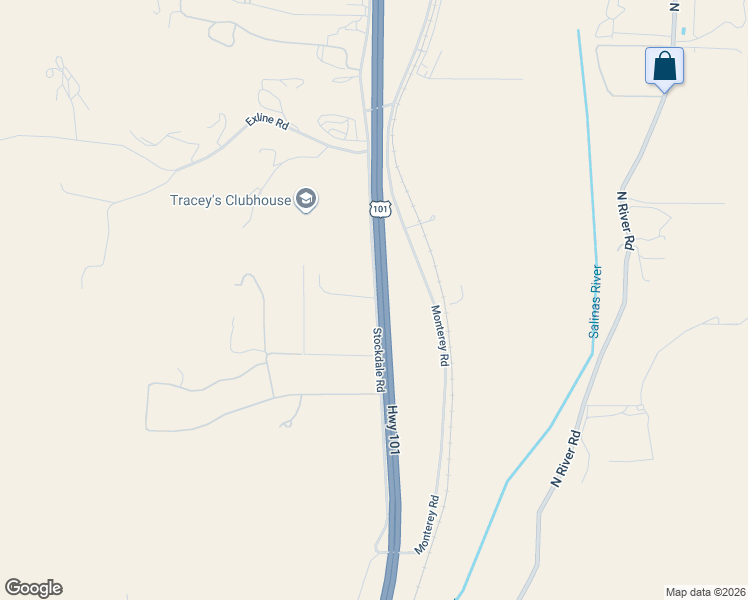 map of restaurants, bars, coffee shops, grocery stores, and more near 5095 Stockdale Road in Paso Robles