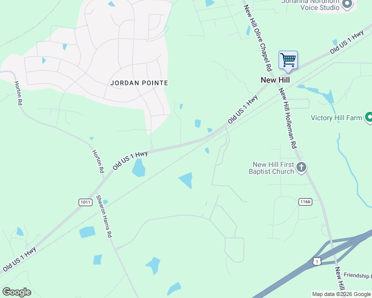 map of restaurants, bars, coffee shops, grocery stores, and more near 3912 Old US Highway 1 in New Hill