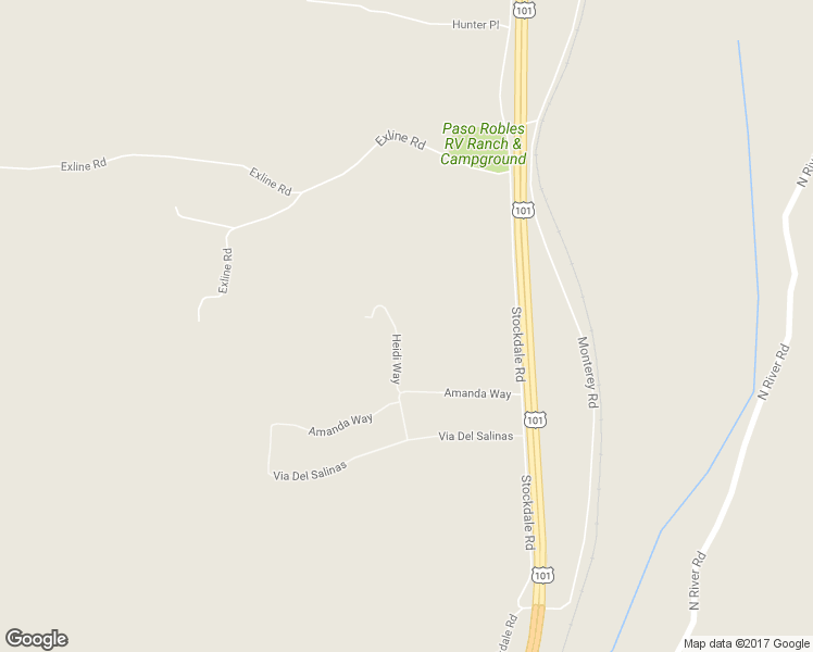 map of restaurants, bars, coffee shops, grocery stores, and more near 5120 Heidi Way in Paso Robles