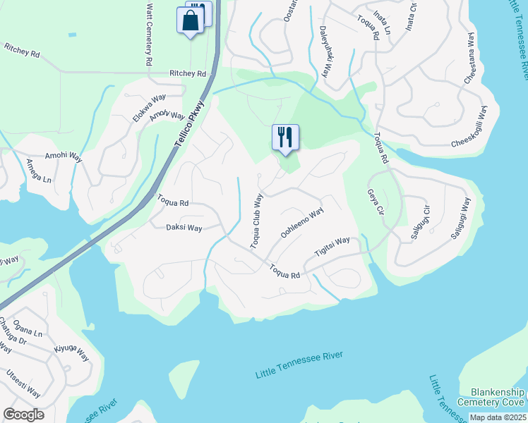 map of restaurants, bars, coffee shops, grocery stores, and more near 219 Oohleeno Trce in Loudon