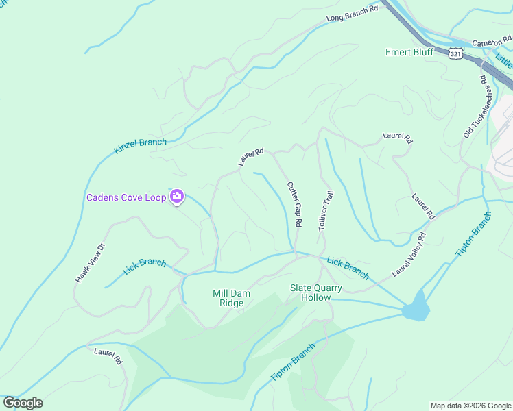 map of restaurants, bars, coffee shops, grocery stores, and more near 234 Ace Gap Road in Townsend