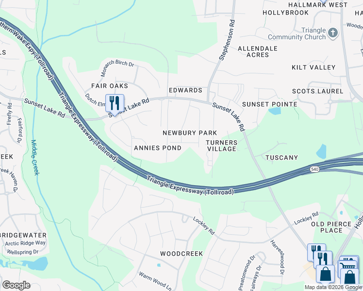 map of restaurants, bars, coffee shops, grocery stores, and more near 3733 Heritage Meadows Lane in Apex