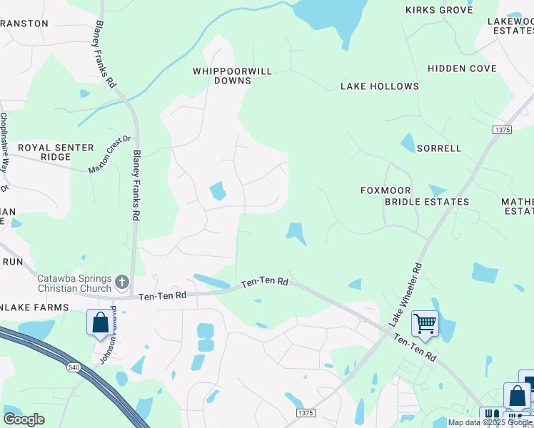 map of restaurants, bars, coffee shops, grocery stores, and more near 7201 Ten-Ten Road in Apex