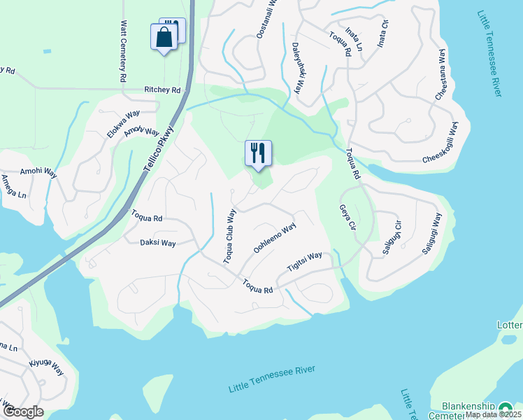map of restaurants, bars, coffee shops, grocery stores, and more near 152 Oohleeno Way in Loudon