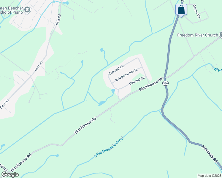 map of restaurants, bars, coffee shops, grocery stores, and more near 2081 Colonial Circle in Maryville