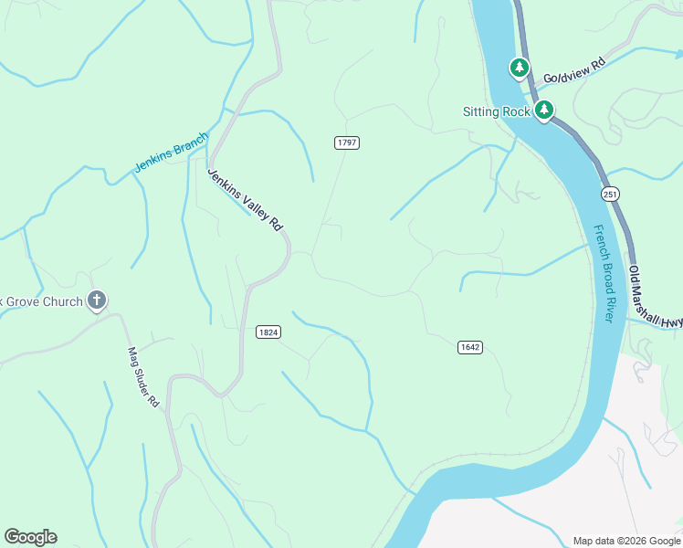 map of restaurants, bars, coffee shops, grocery stores, and more near 50 Harold Sluder Road in Alexander