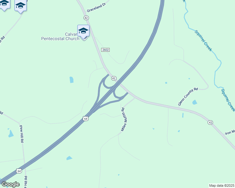 map of restaurants, bars, coffee shops, grocery stores, and more near 1785 Fleta Brown Road in Asheboro