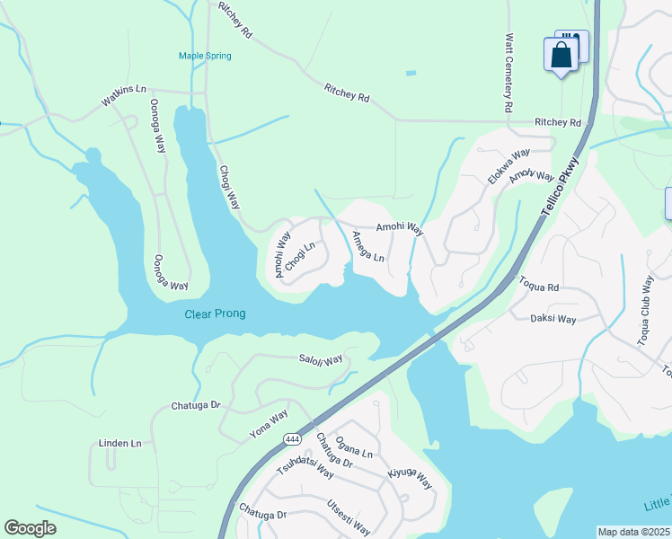 map of restaurants, bars, coffee shops, grocery stores, and more near 215 Amohi Way in Loudon