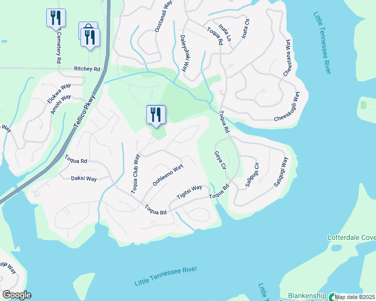 map of restaurants, bars, coffee shops, grocery stores, and more near 204 Talah Lane in Loudon
