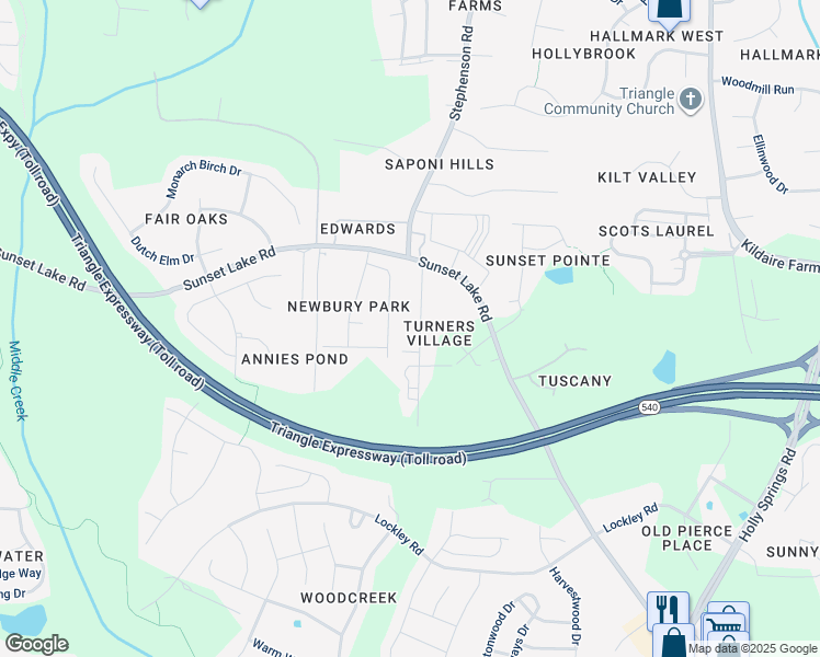 map of restaurants, bars, coffee shops, grocery stores, and more near 8928 Turner Drive in Apex