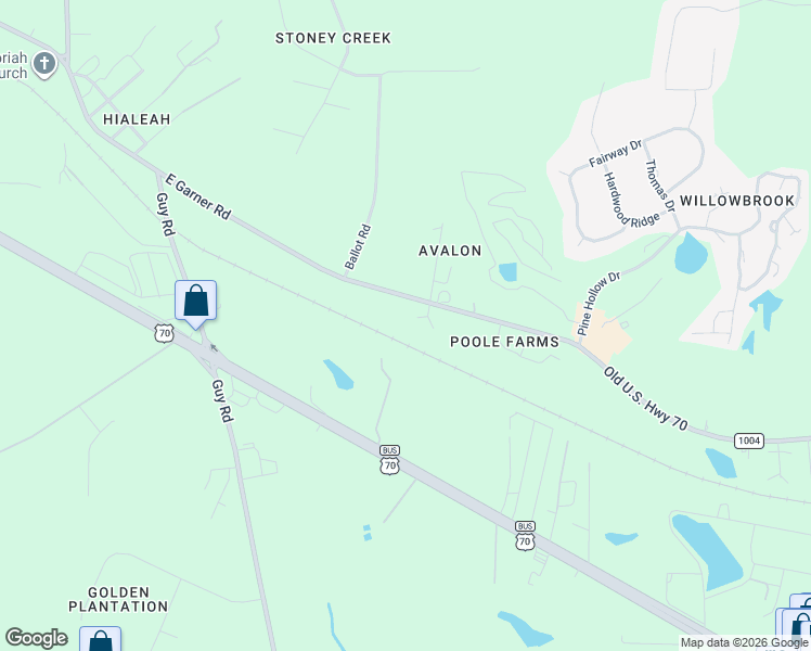 map of restaurants, bars, coffee shops, grocery stores, and more near 3600 Mount Moriah Drive in Clayton