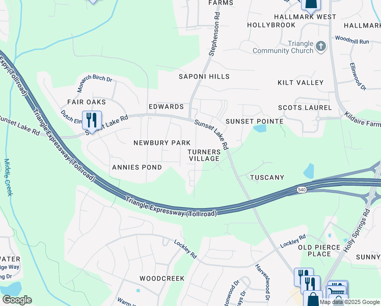 map of restaurants, bars, coffee shops, grocery stores, and more near 8928 Turner Drive in Apex