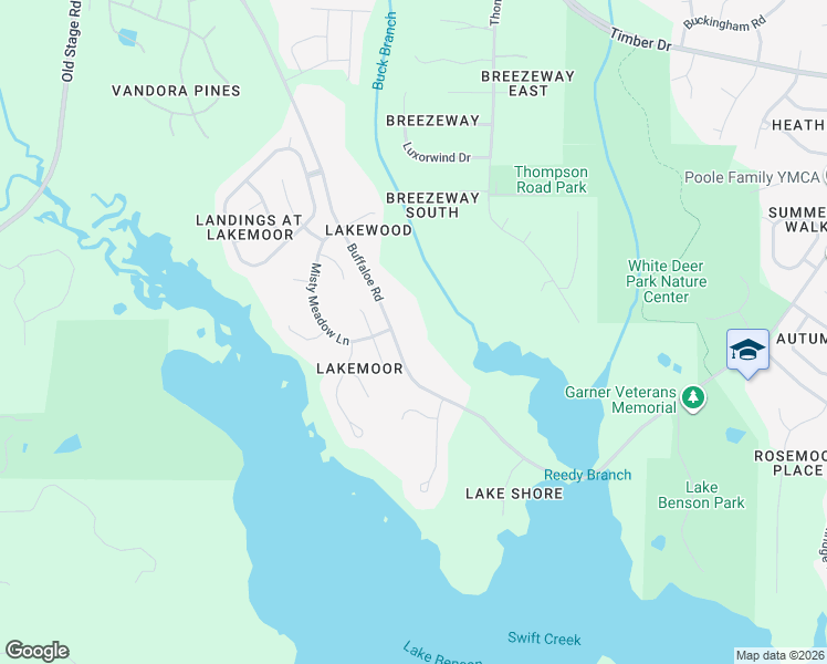 map of restaurants, bars, coffee shops, grocery stores, and more near 1304 Buffaloe Road in Garner